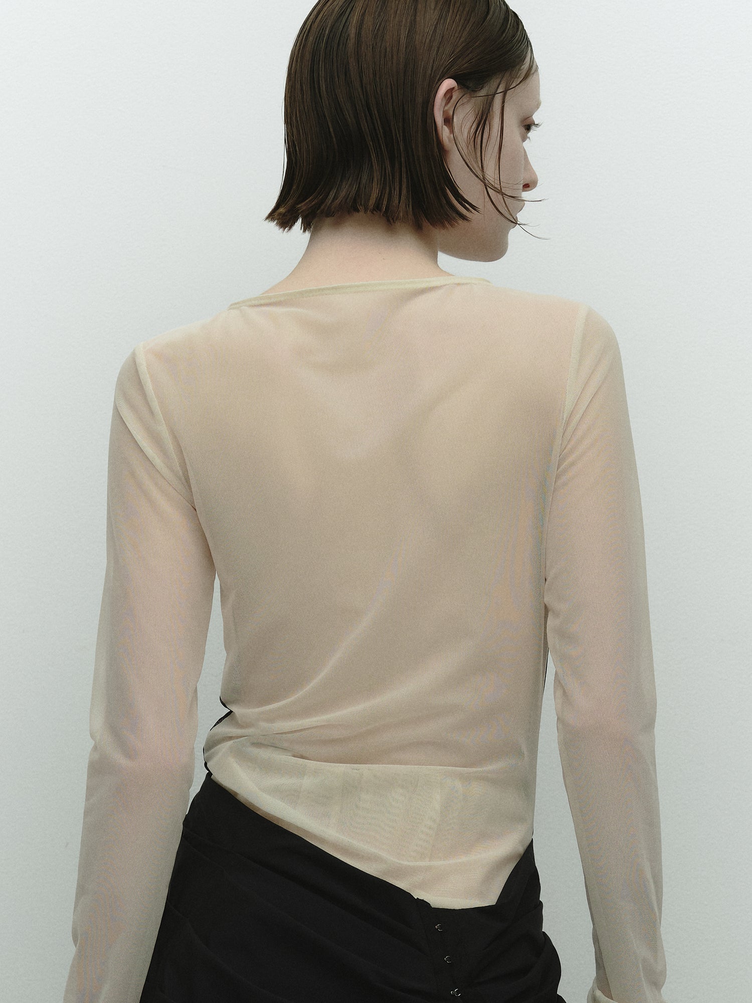 Sheer Drape Top / Black