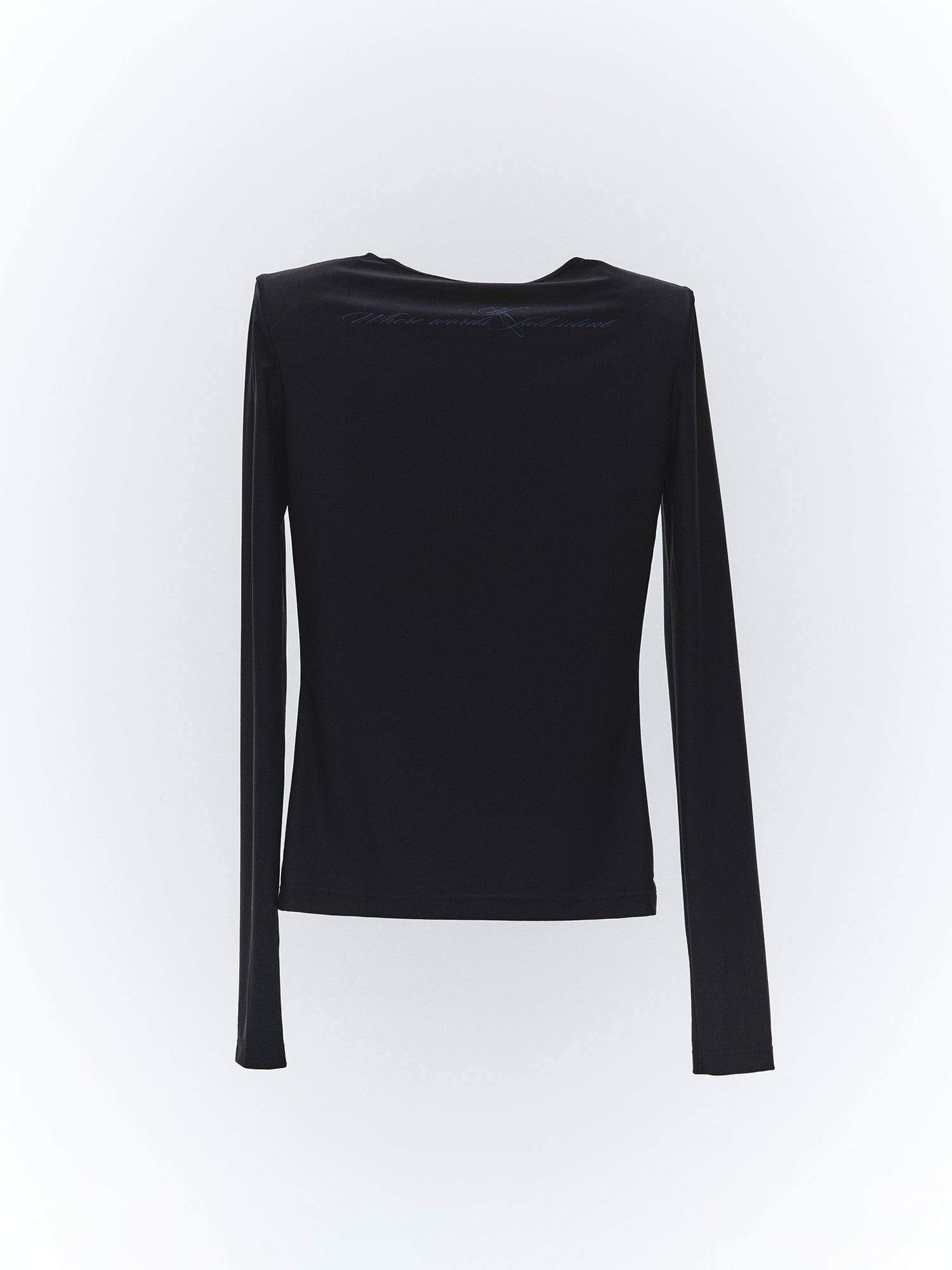 Shoulder Pad Long Sleeve Top / Black