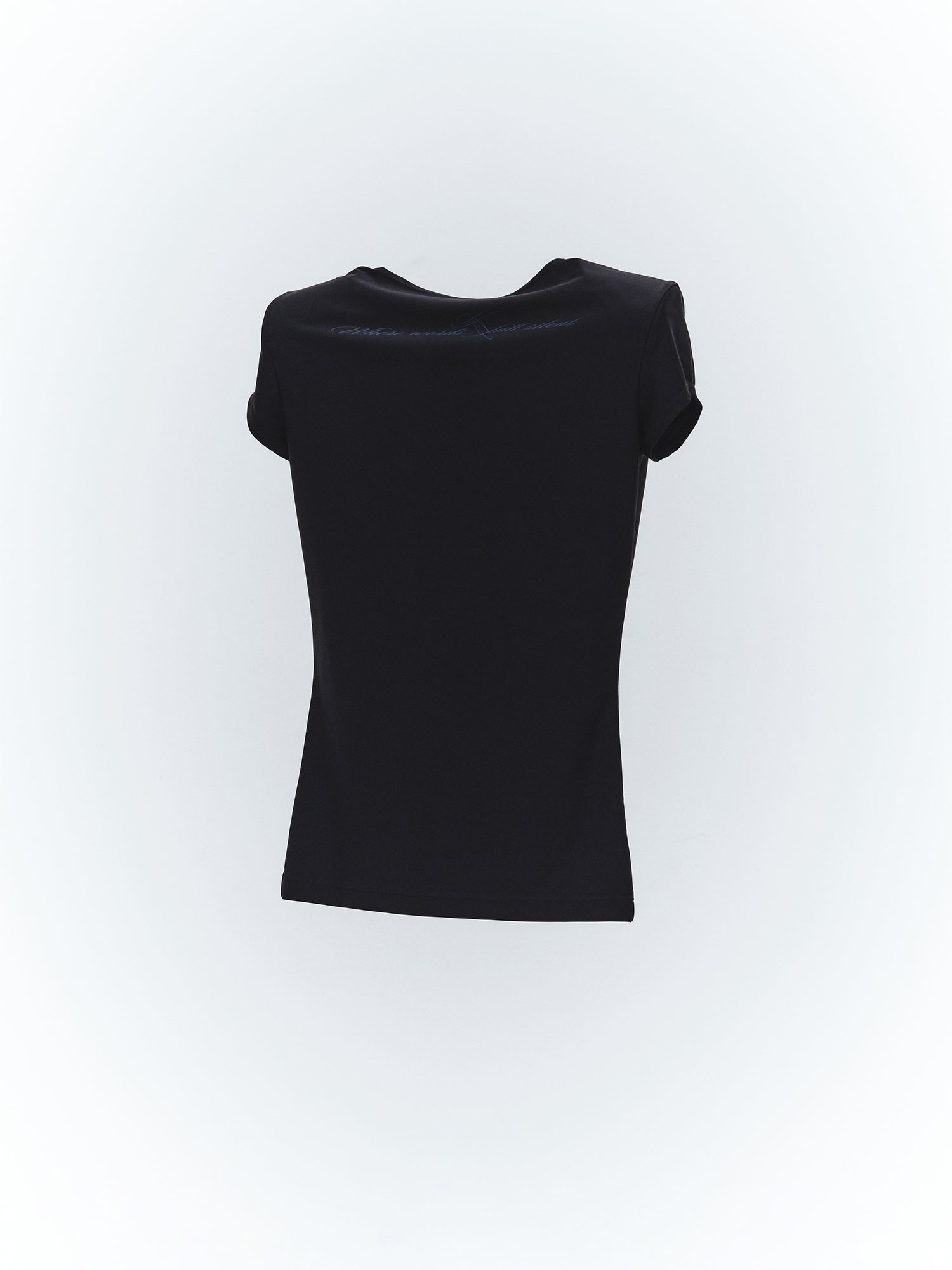 Shoulder Pad Mini Sleeve Top / Black