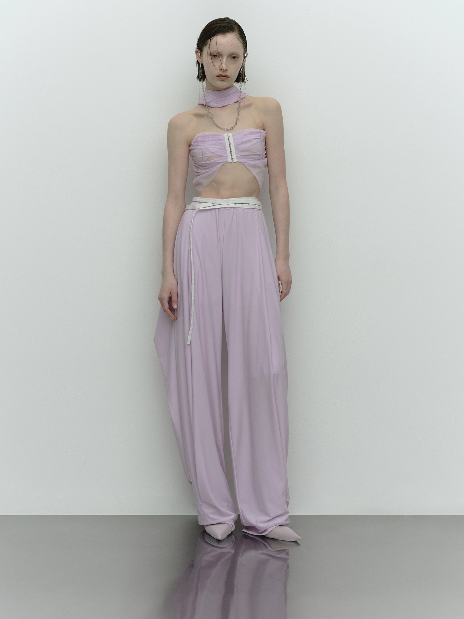 Tricot Knee Tuck Pants