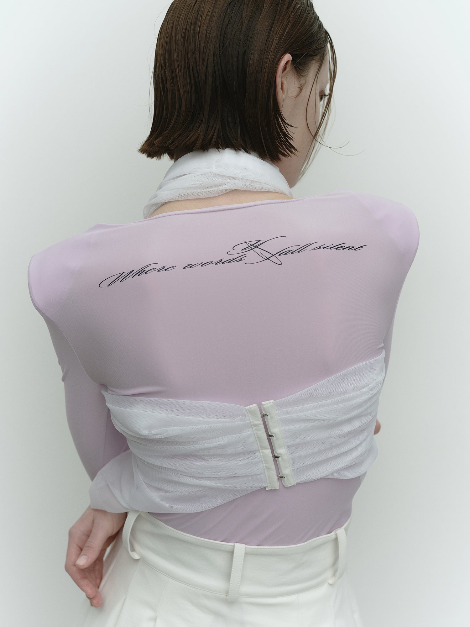 Shoulder Pad Long Sleeve Top / Lavender