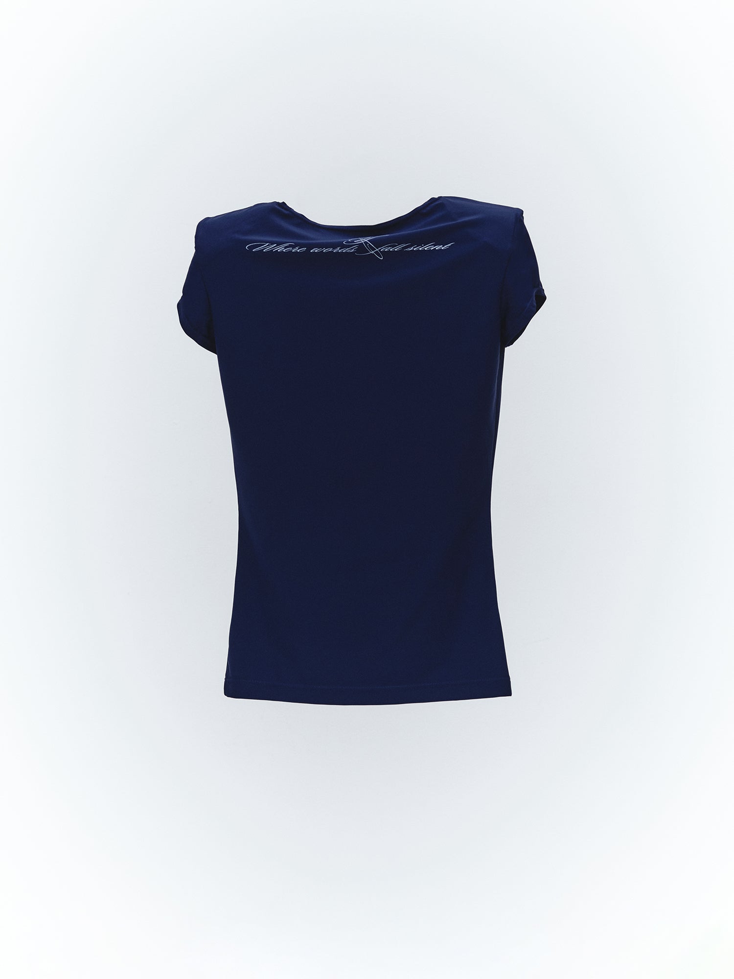 Shoulder Pad Mini Sleeve Top / Navy