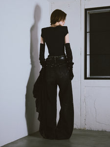 Big black damaged jeans