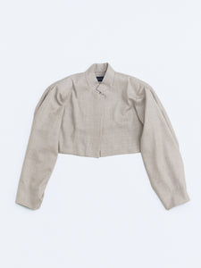 Back seamless Tuck Sleeve Jacket / Beige