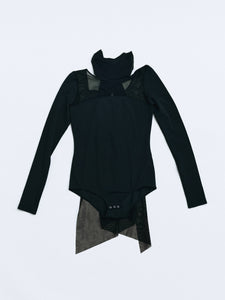 Back cross scarf body suit / Black