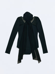 Back cross scarf body suit / Black