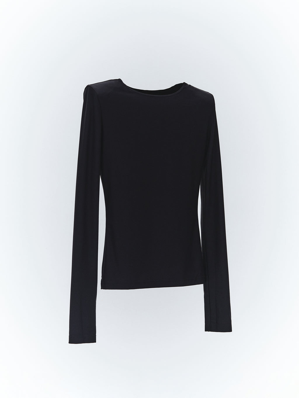 Shoulder Pad Long Sleeve Top / Black