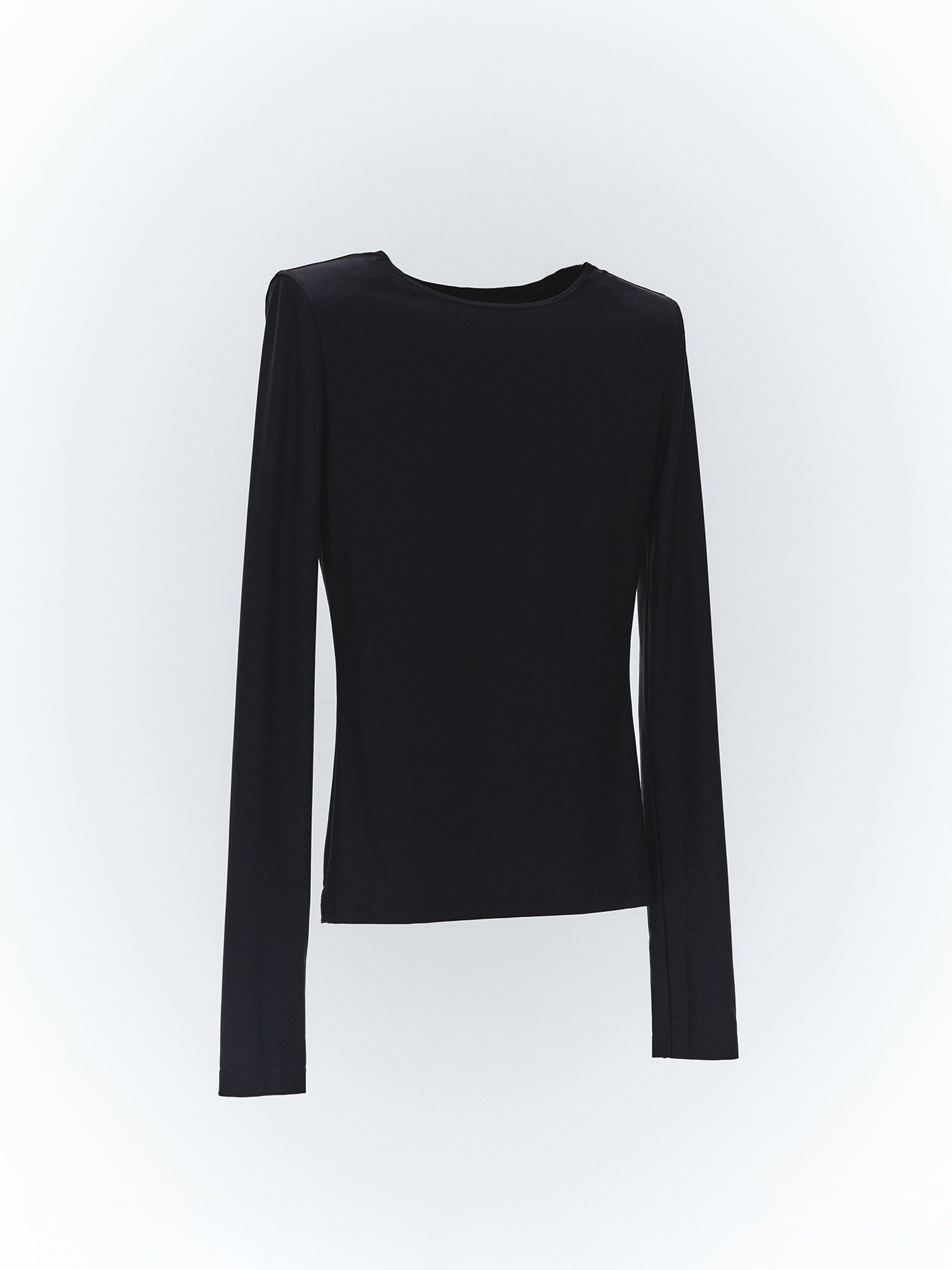 Shoulder Pad Long Sleeve Top / Black