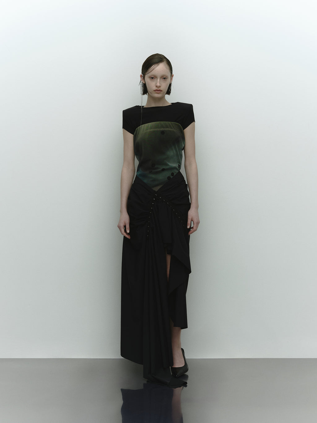 Ceinture Wrap Long Skirt / Black