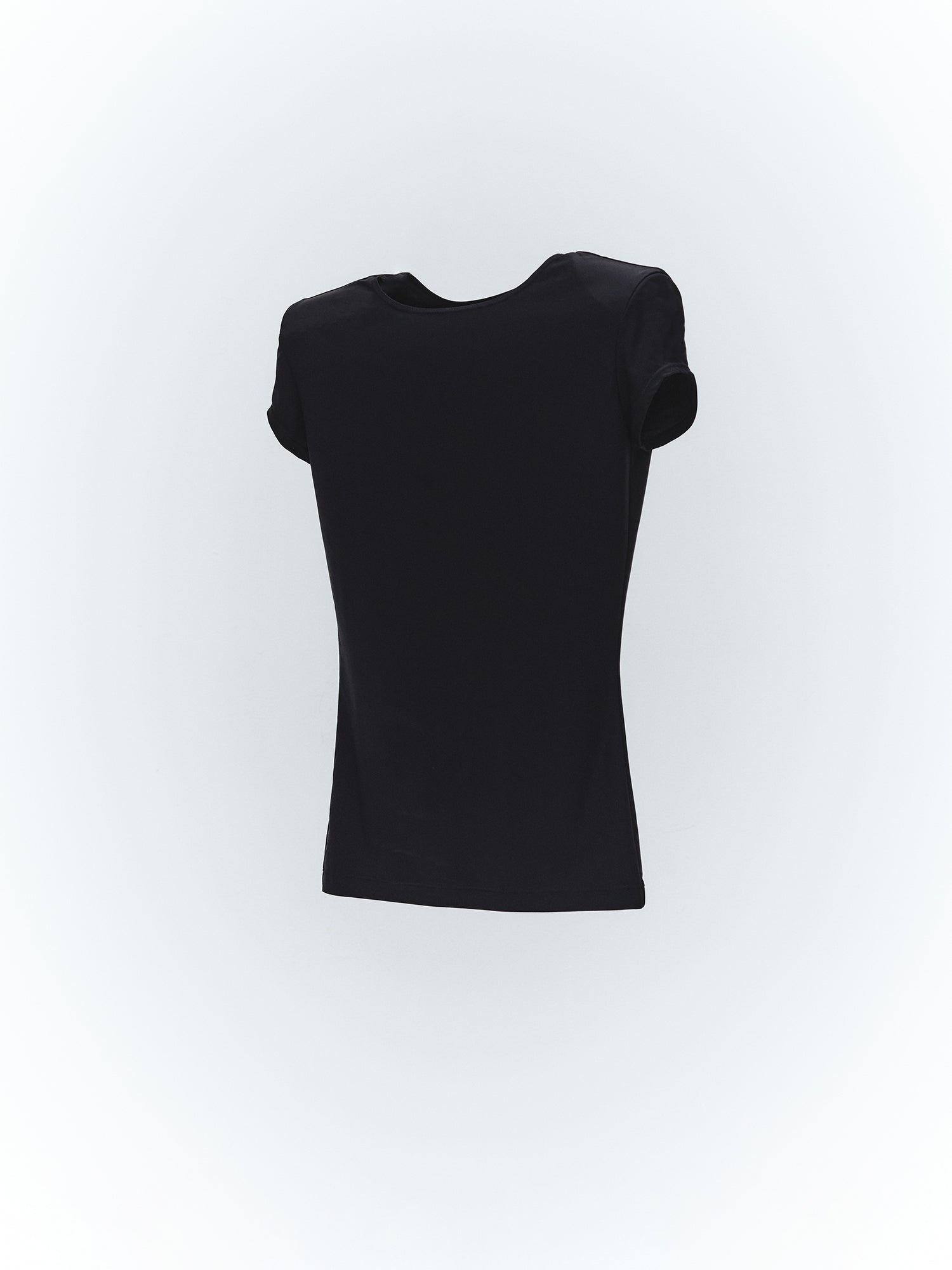 Shoulder Pad Mini Sleeve Top / Black