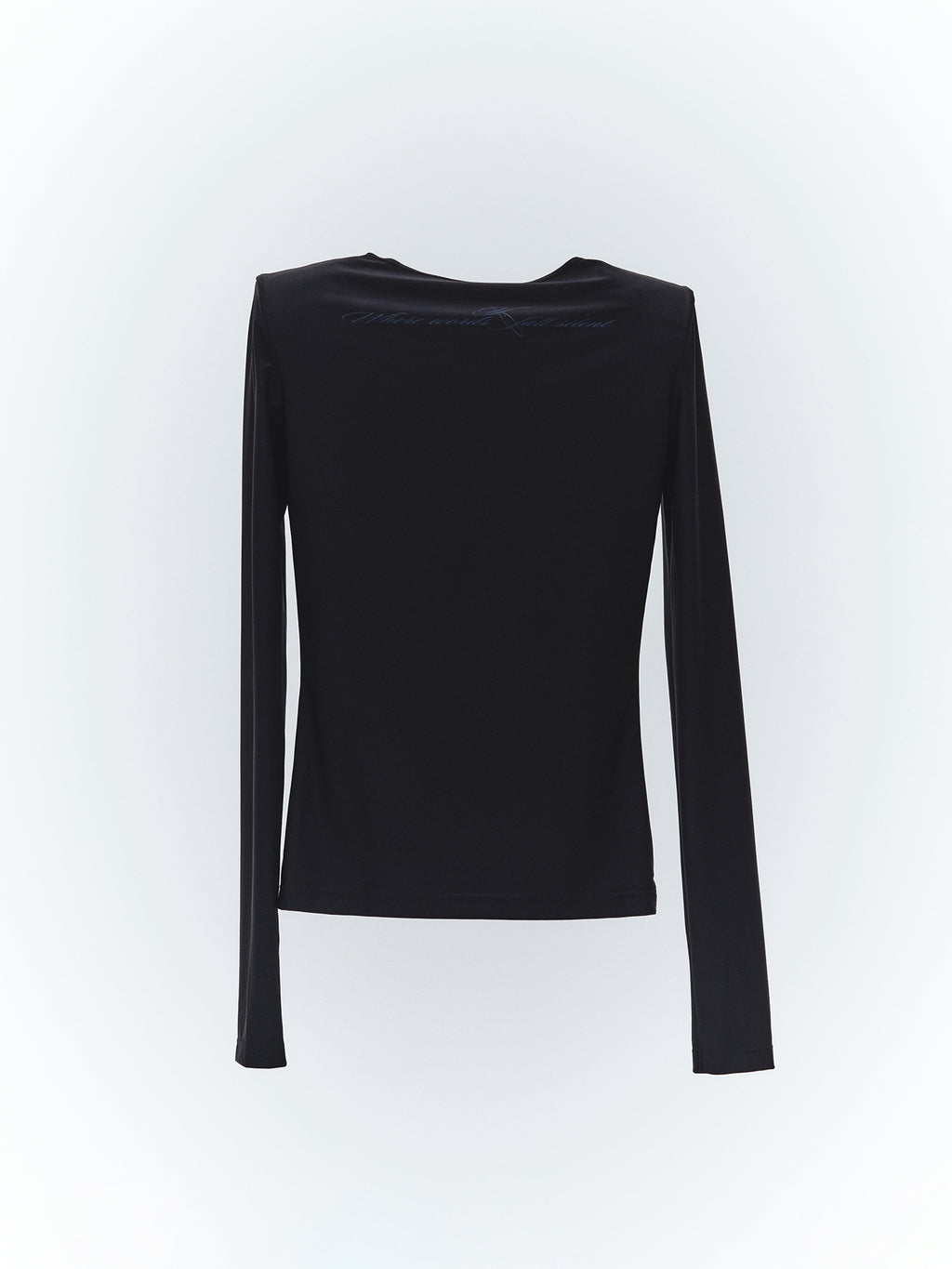 Shoulder Pad Long Sleeve Top / Black