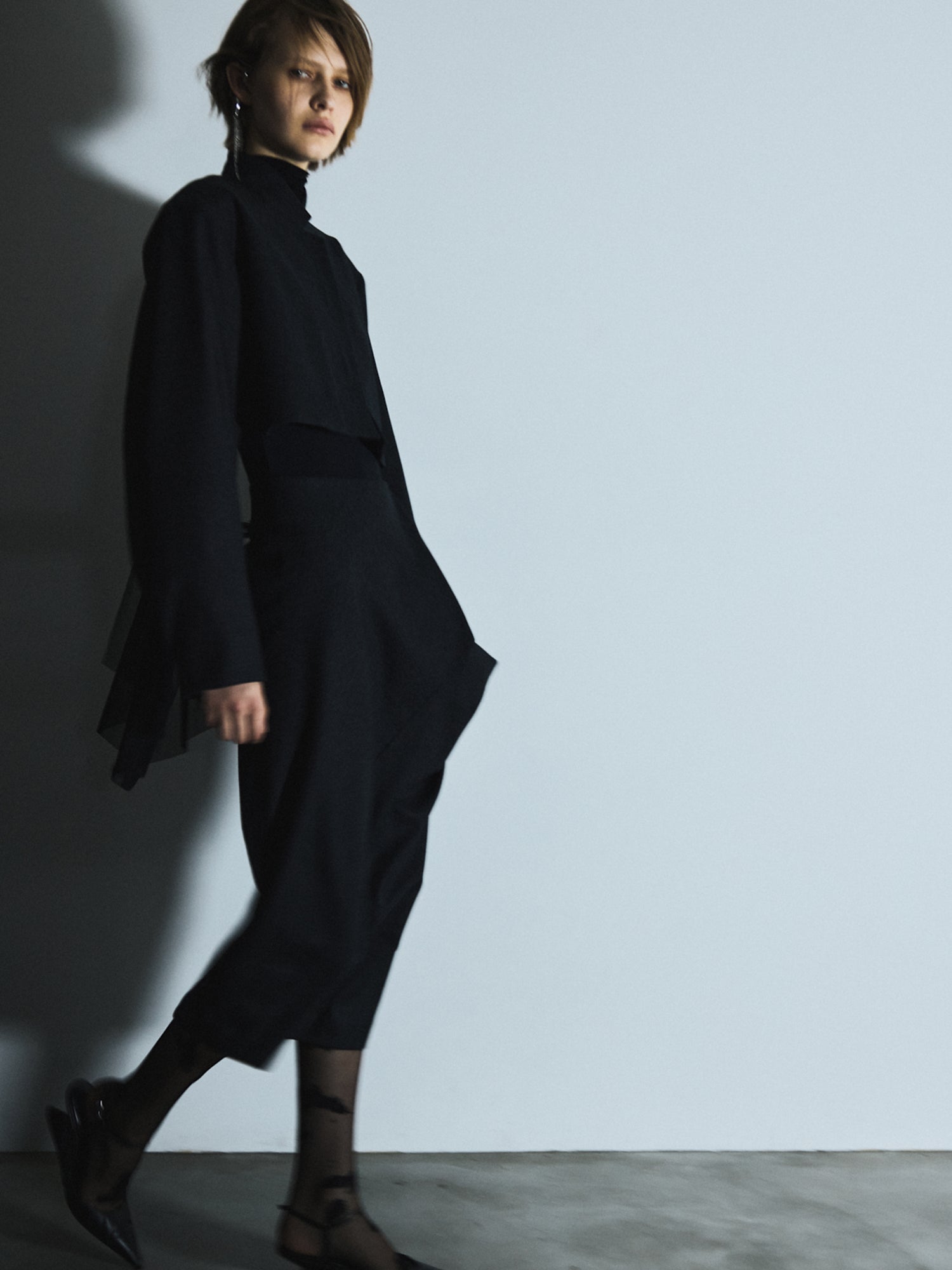 Void tuck skirt / Gray