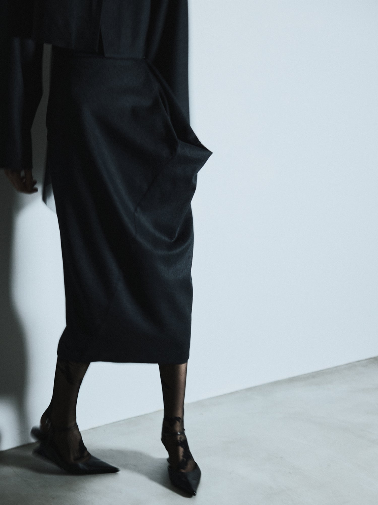 Void tuck skirt / Gray