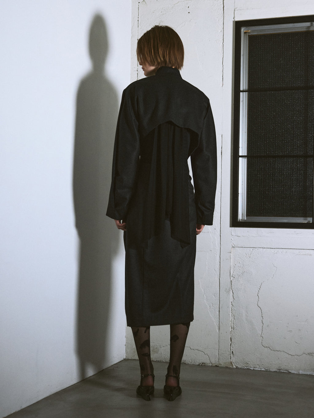 Back seamless Tuck Sleeve Jacket / Gray