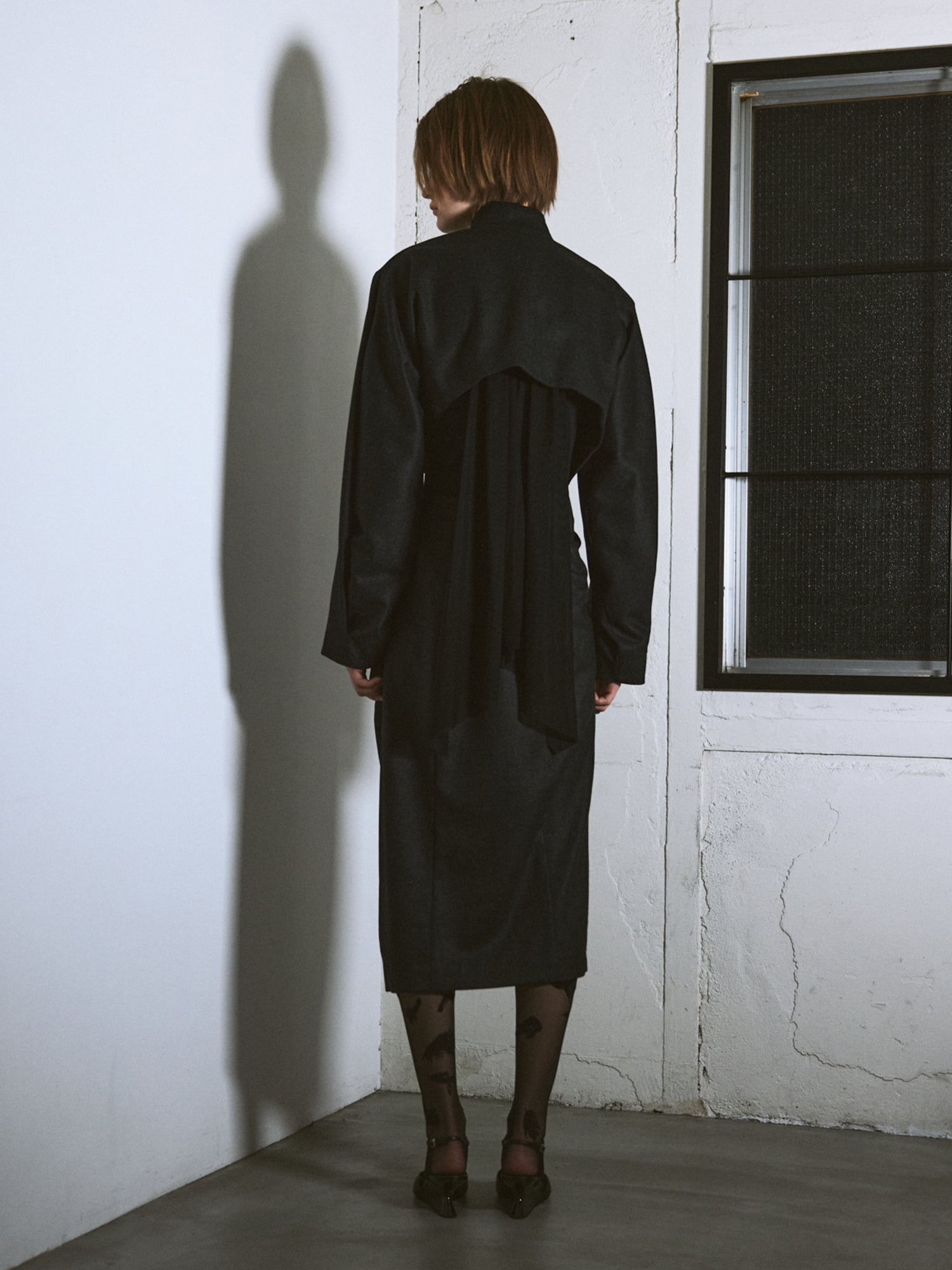 Back seamless Tuck Sleeve Jacket / Gray