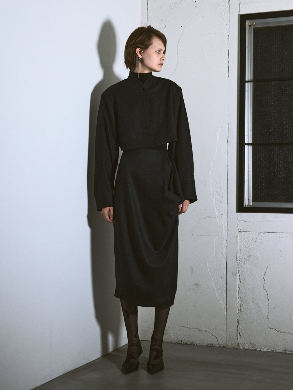Void tuck skirt / Gray