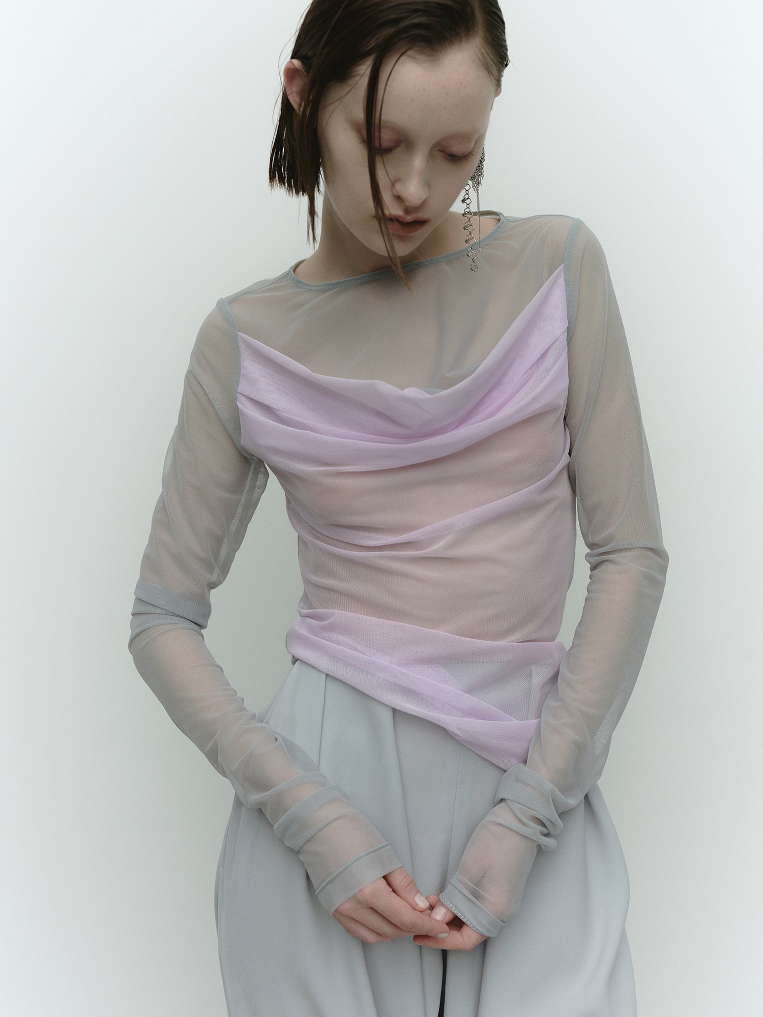 Sheer Drape Top / Lavender