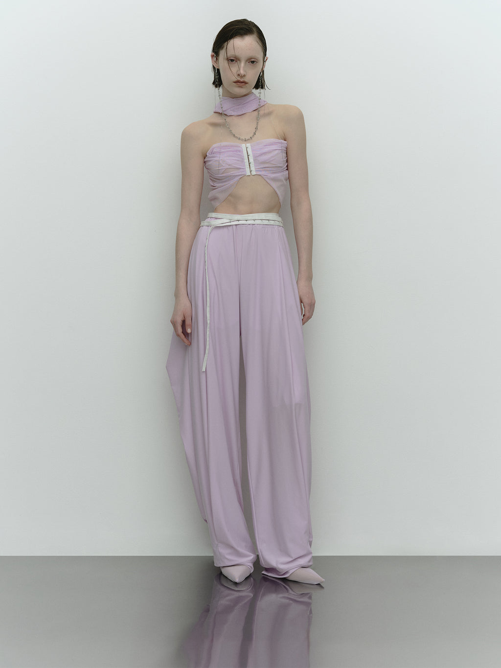 Tricot Knee Tuck Pants