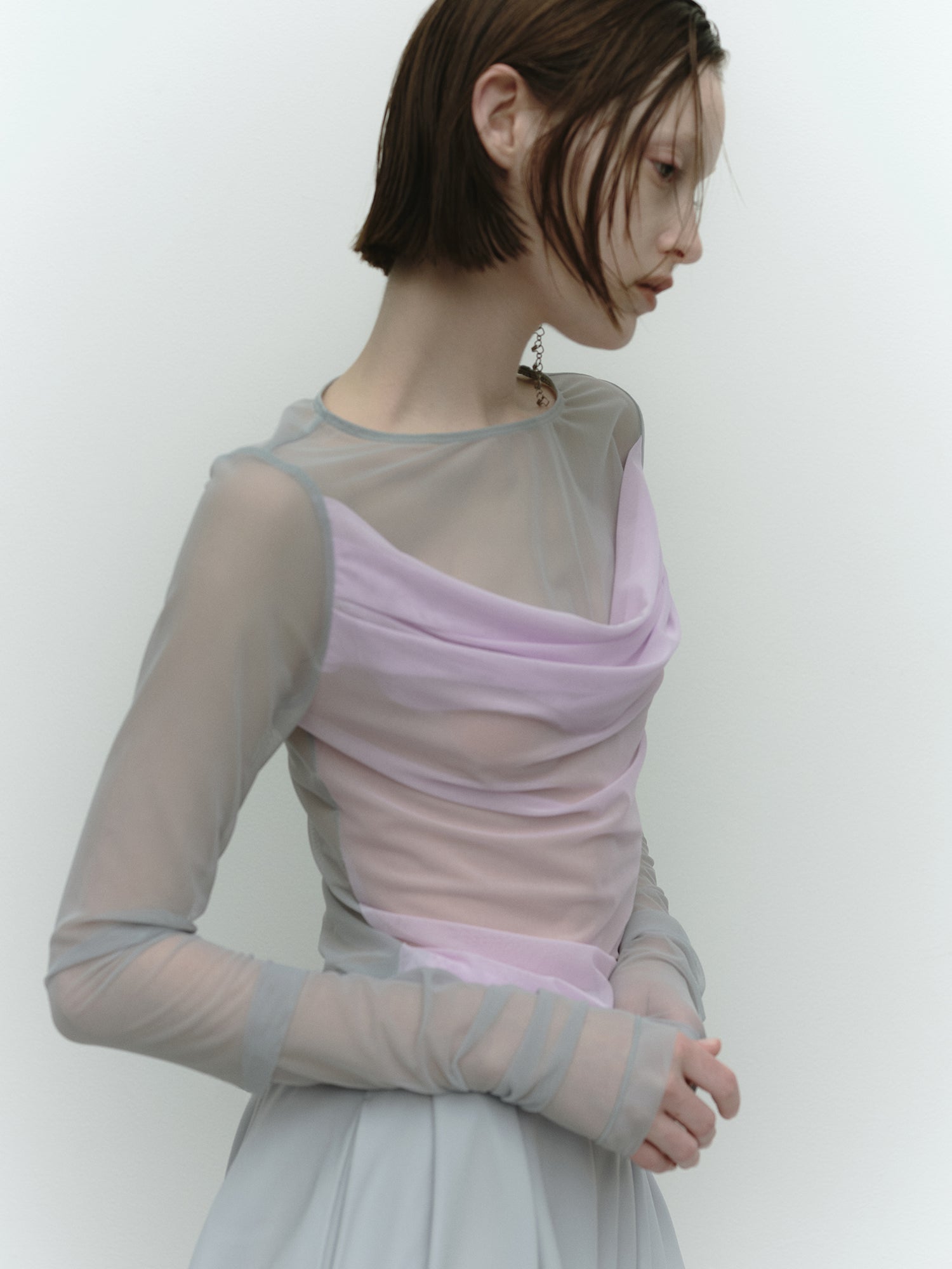 Sheer Drape Top / Lavender
