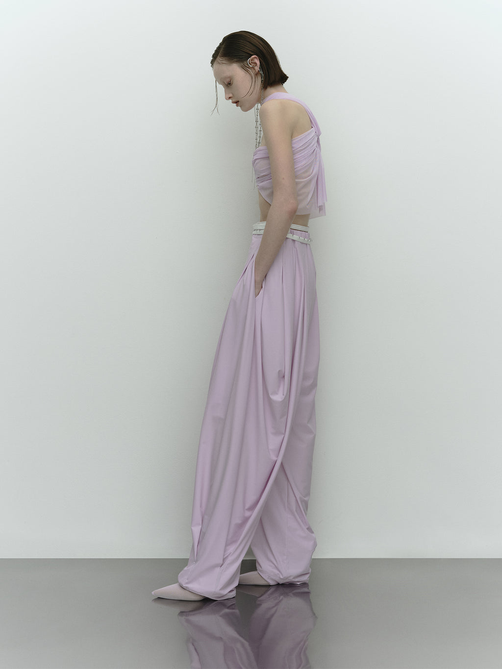 Tricot Knee Tuck Pants