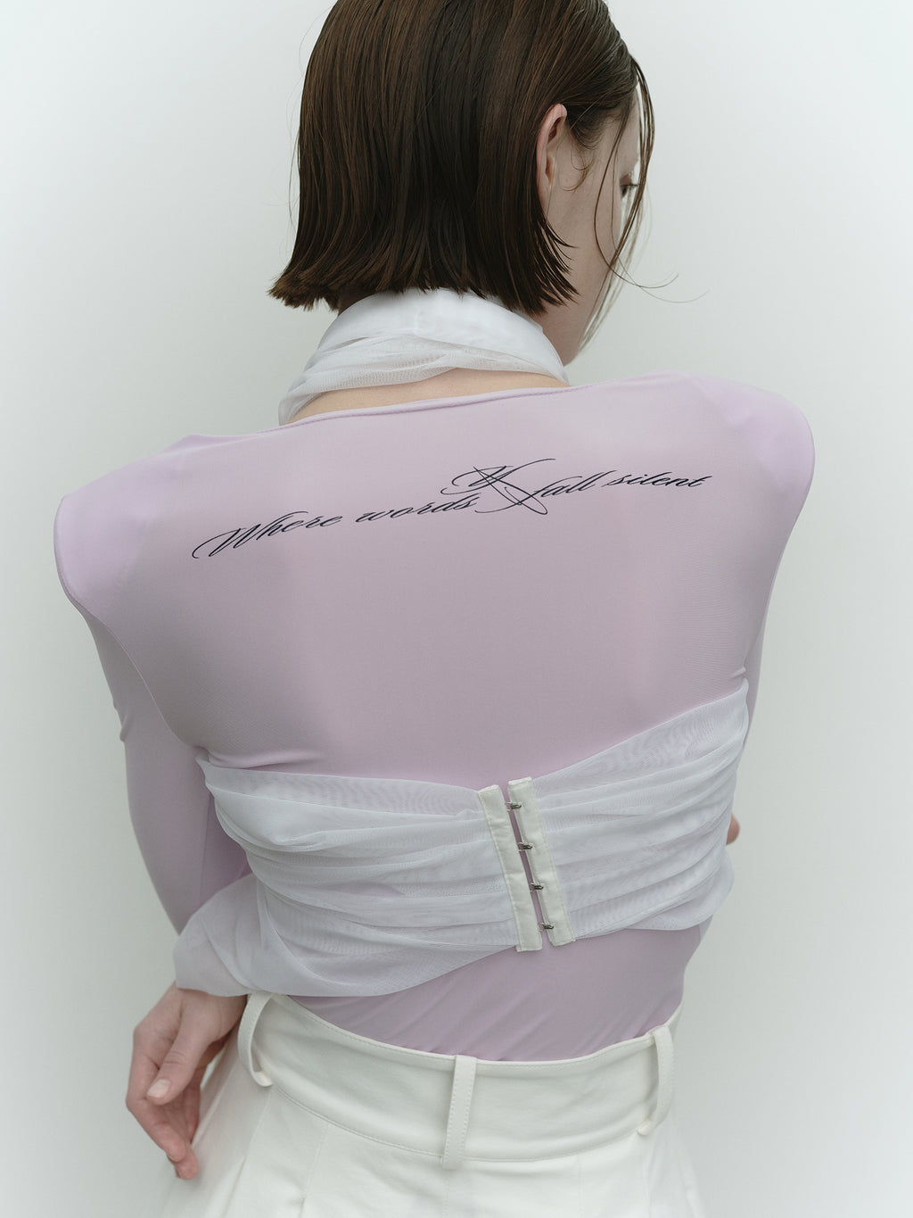 Shoulder Pad Long Sleeve Top / Lavender