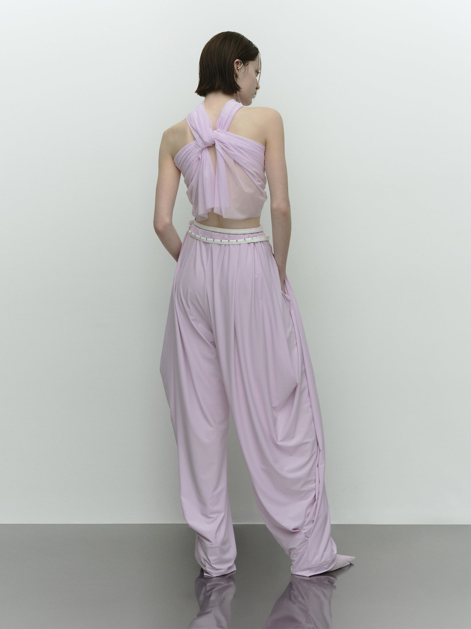 Tricot Knee Tuck Pants