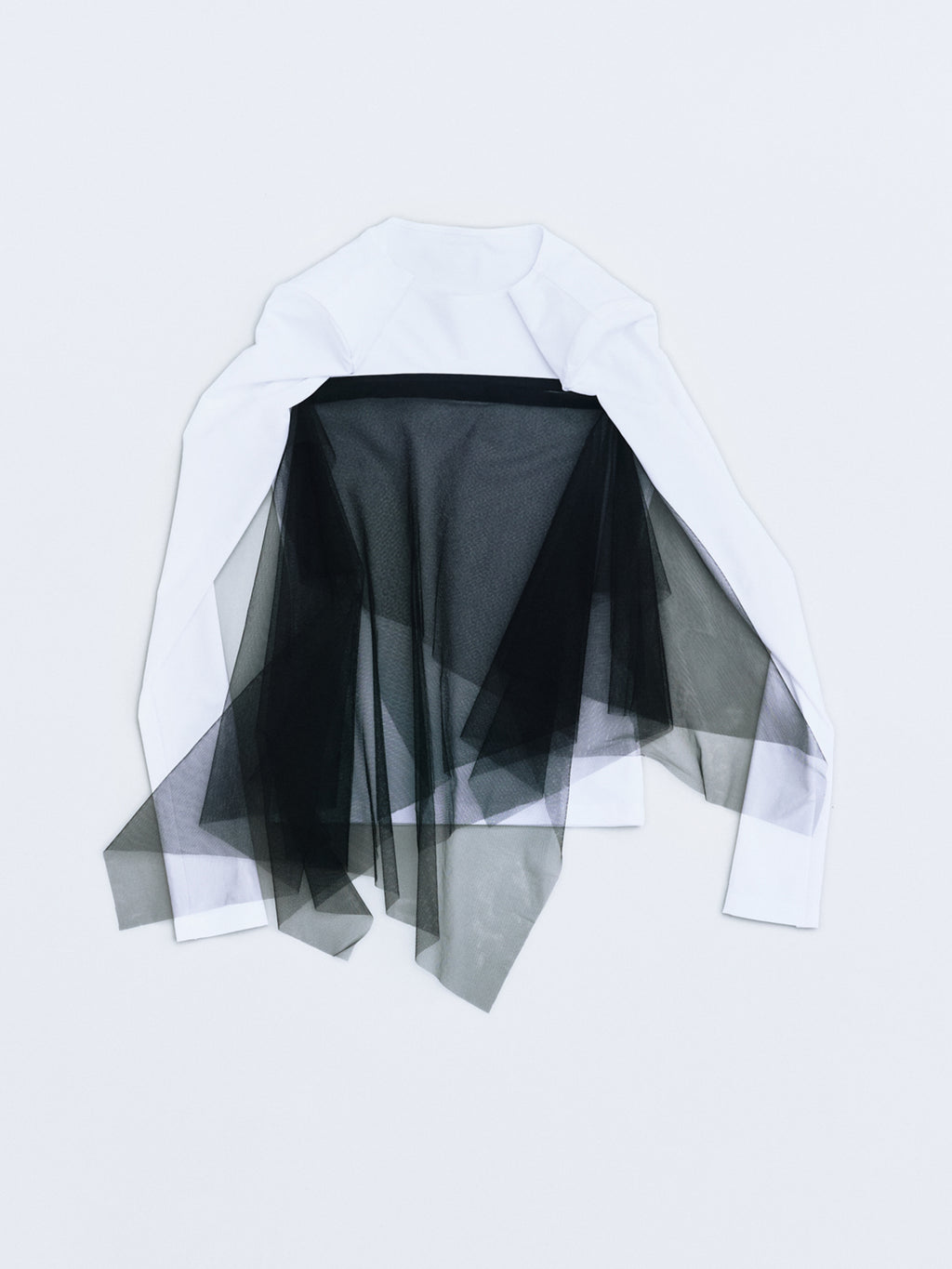 Drape Scarf Shoulder Pad Tops / White