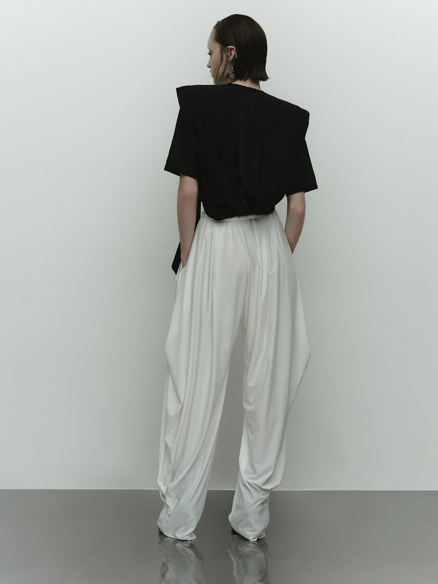 Tricot Knee Tuck Pants