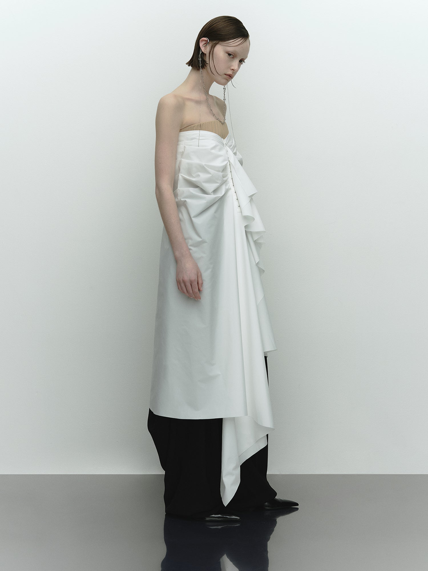 Ceinture Wrap Long Skirt / White