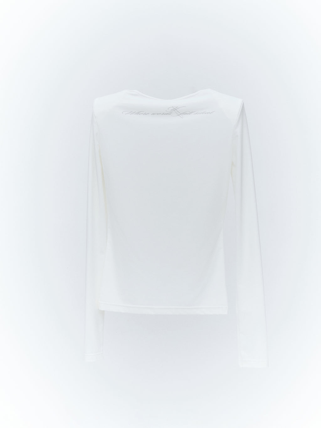 Shoulder Pad Long Sleeve Top / White