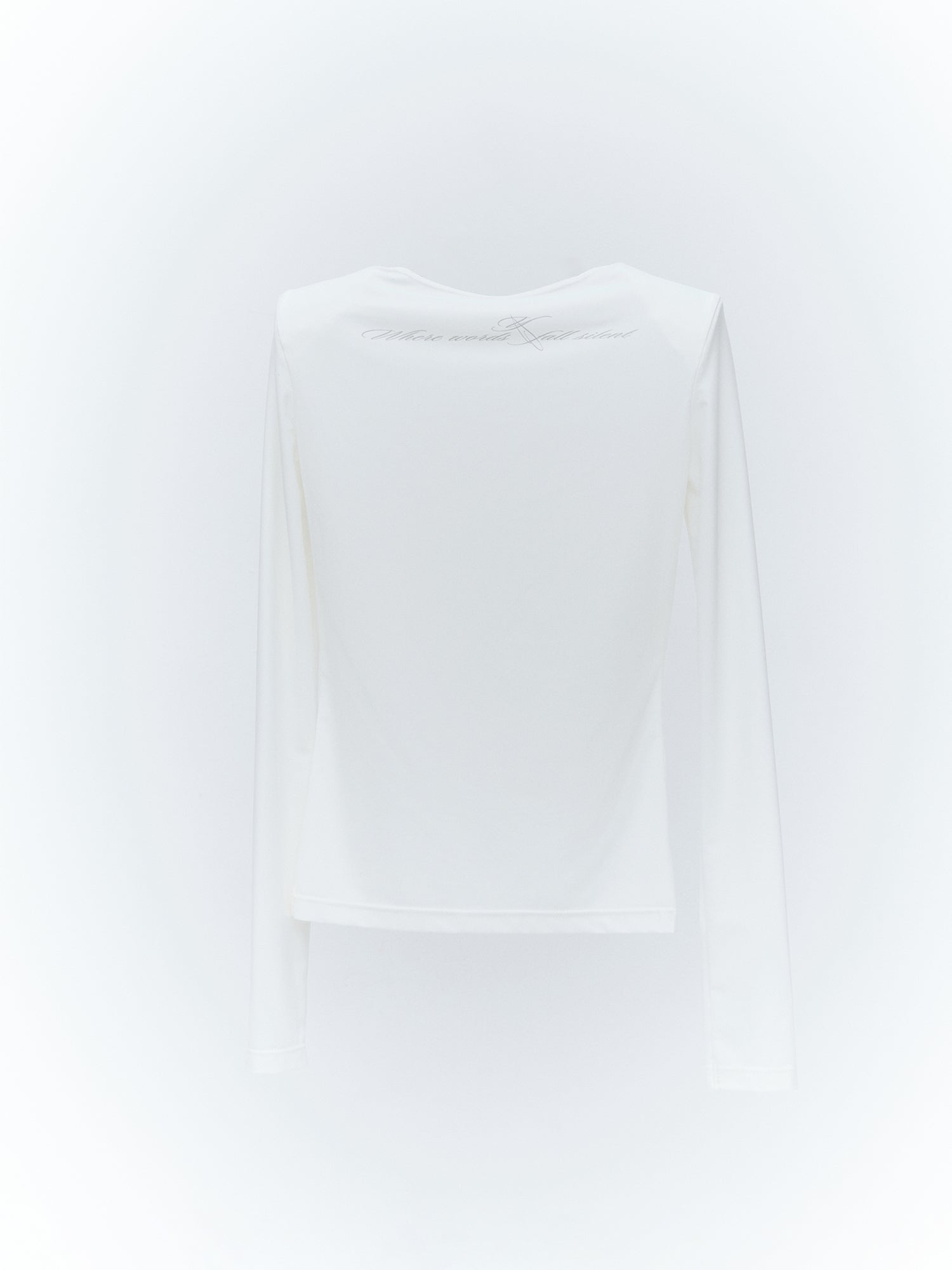 Shoulder Pad Long Sleeve Top / White
