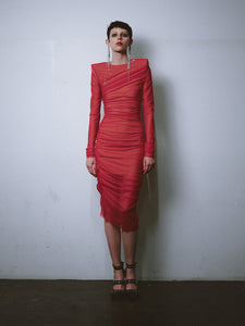 Seer red drape dress + pad dress